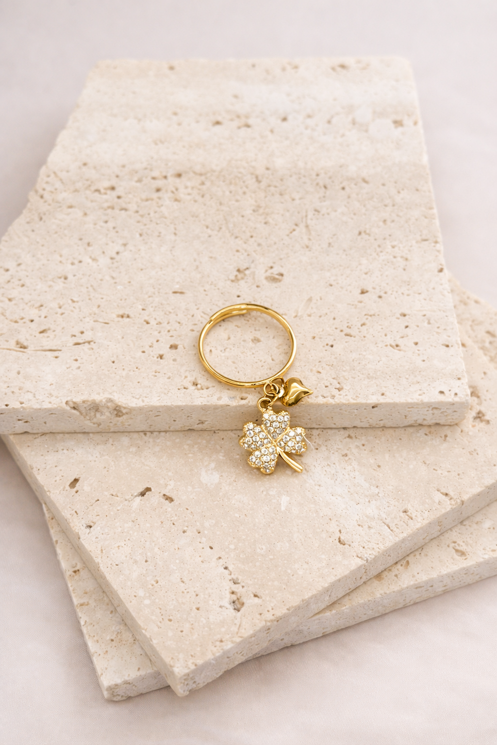 Anello quadrifoglio cuore