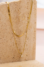 Collana doppia snake goccia