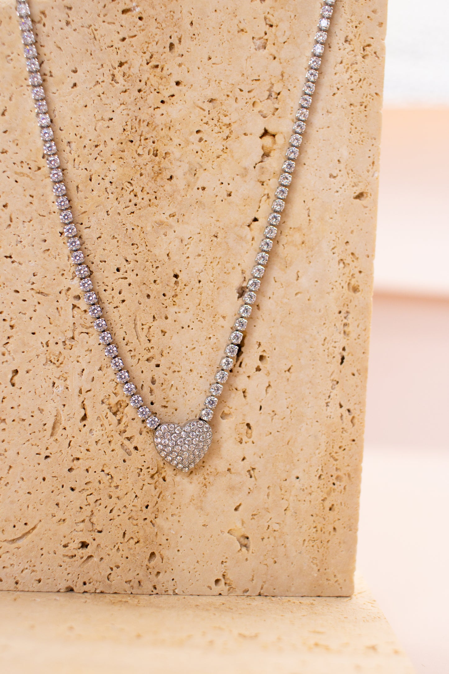 Collana cuore Pavè