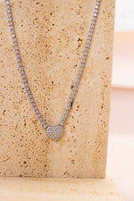 Collana cuore Pavè