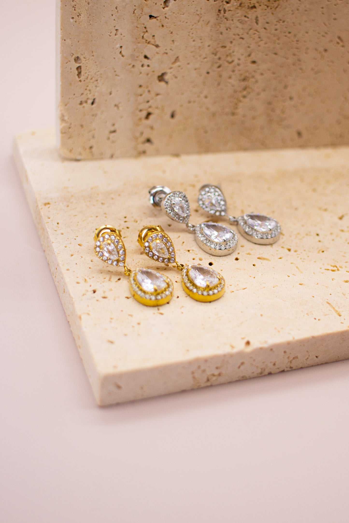 Orecchino Goccia strass