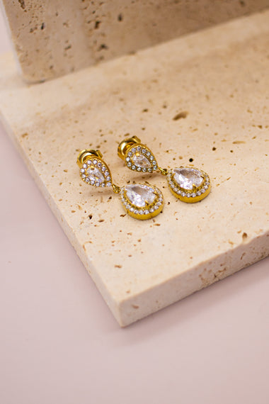 Orecchino Goccia strass