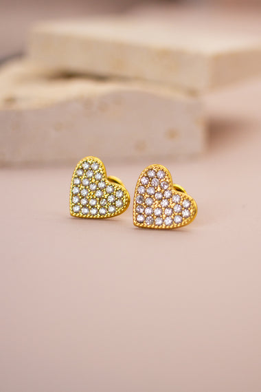 Orecchino cuore small in strass