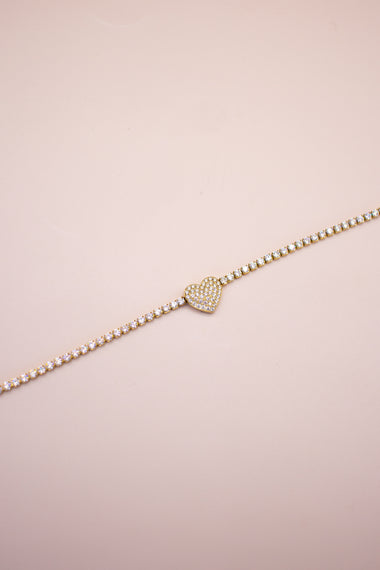 Bracciale cuore Pavé