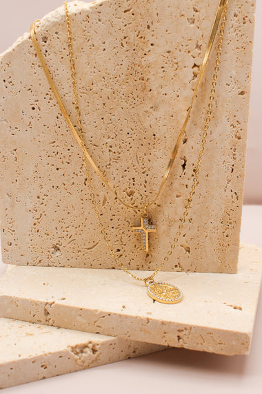 Collana croce doppia