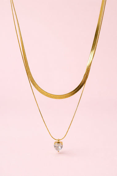 Collana doppia snake Cuore