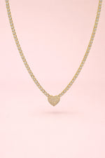 Collana cuore Pavè