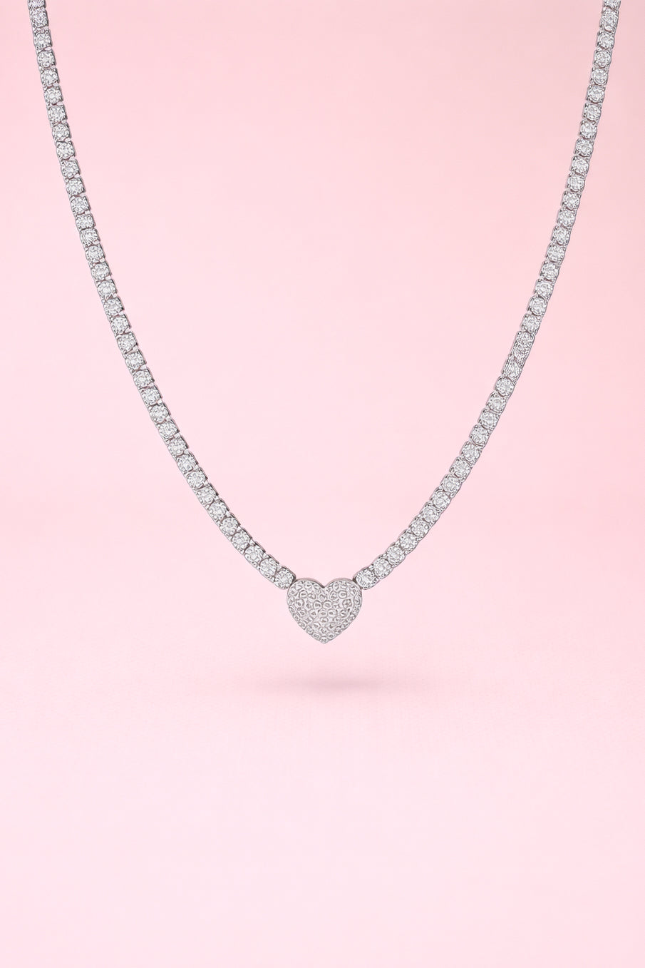 Collana cuore Pavè