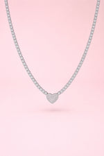 Collana cuore Pavè