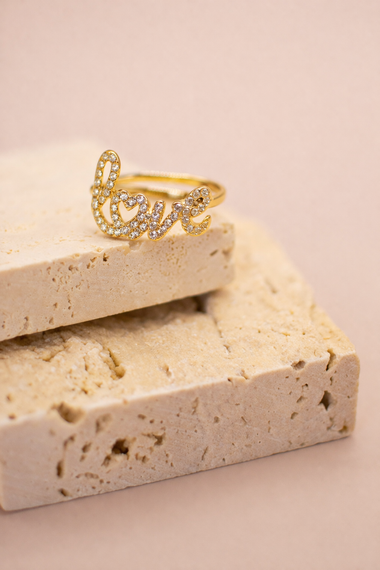 Anello Love strass