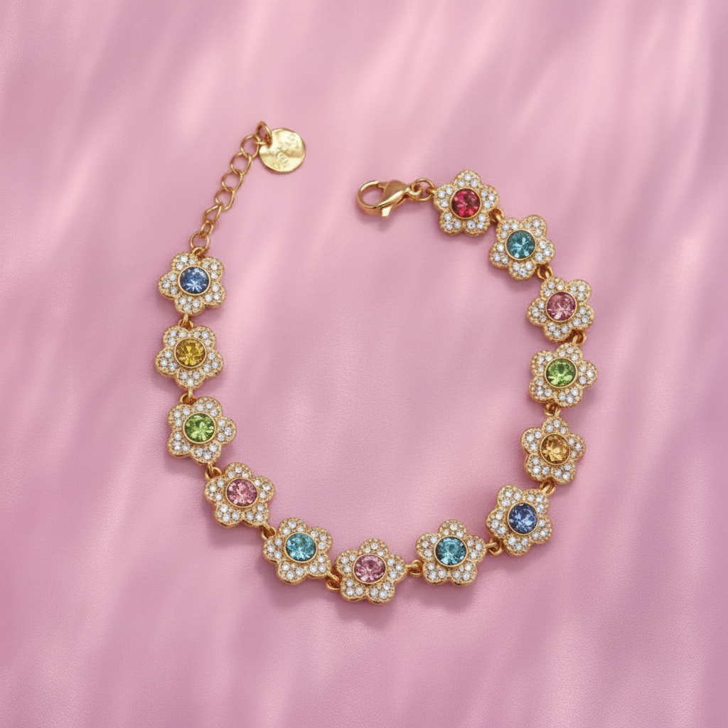 Bracciale fiori gold - alta luminosità
