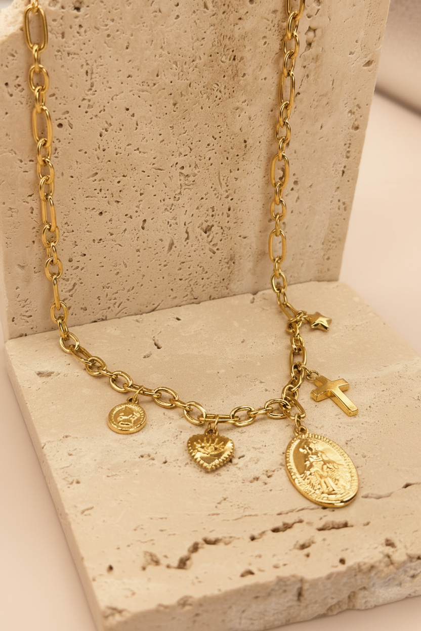 Collana charms oro - toni caldi