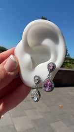Orecchino Goccia strass rosa